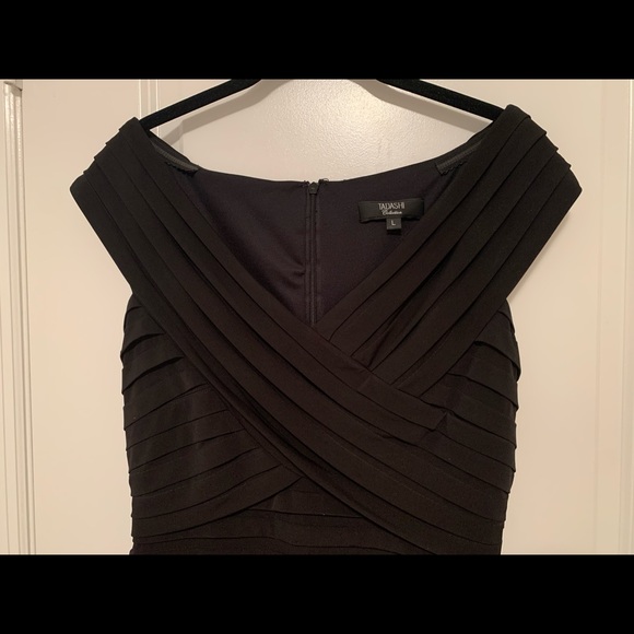 Tadashi Shoji Black Tiered Layered Sheath Dress - Sz L - Picture 7 of 9